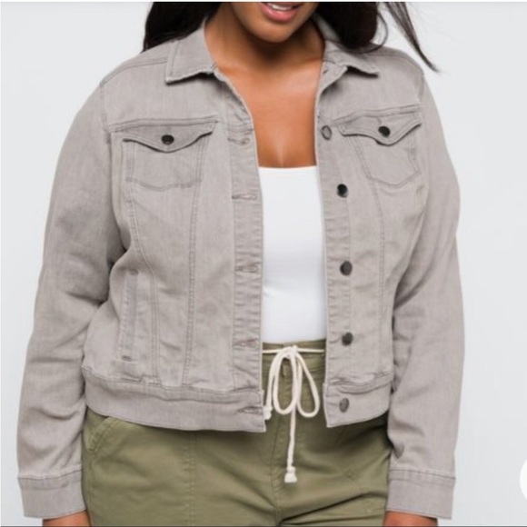 Market & Spruce Sterling Grey Denim Jacket size 1X NWT Stitch Fix Gray Jean - Picture 1 of 13